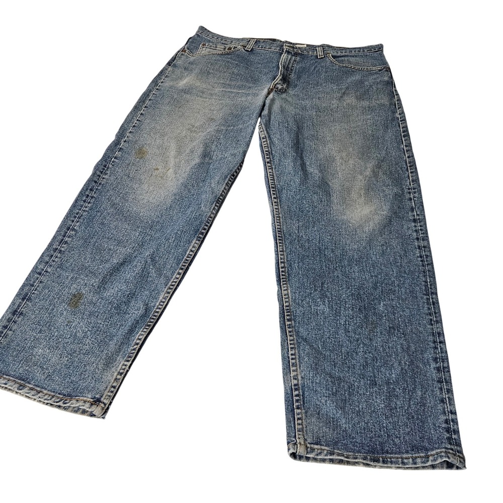 Levi's 554 Relaxed 90s Straight Leg Jeans Mens‎ 40x29 Blue Acid Wash Vintage USA